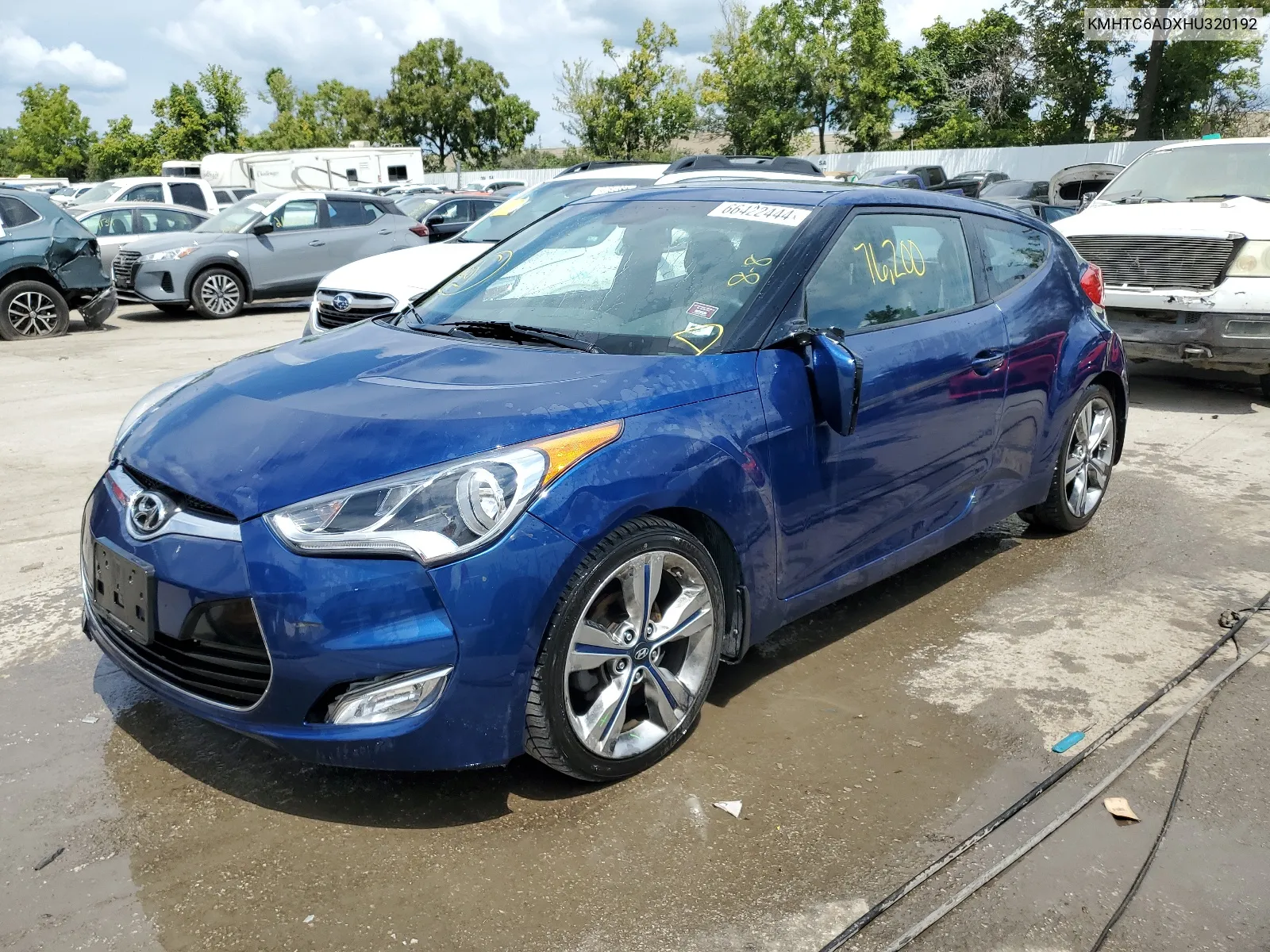 2017 Hyundai Veloster VIN: KMHTC6ADXHU320192 Lot: 66422444