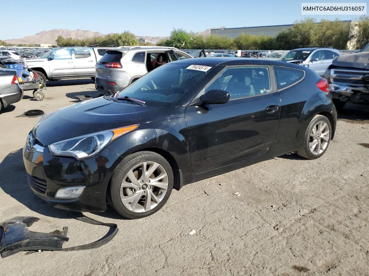 2017 Hyundai Veloster VIN: KMHTC6AD6HU316057 Lot: 70424574