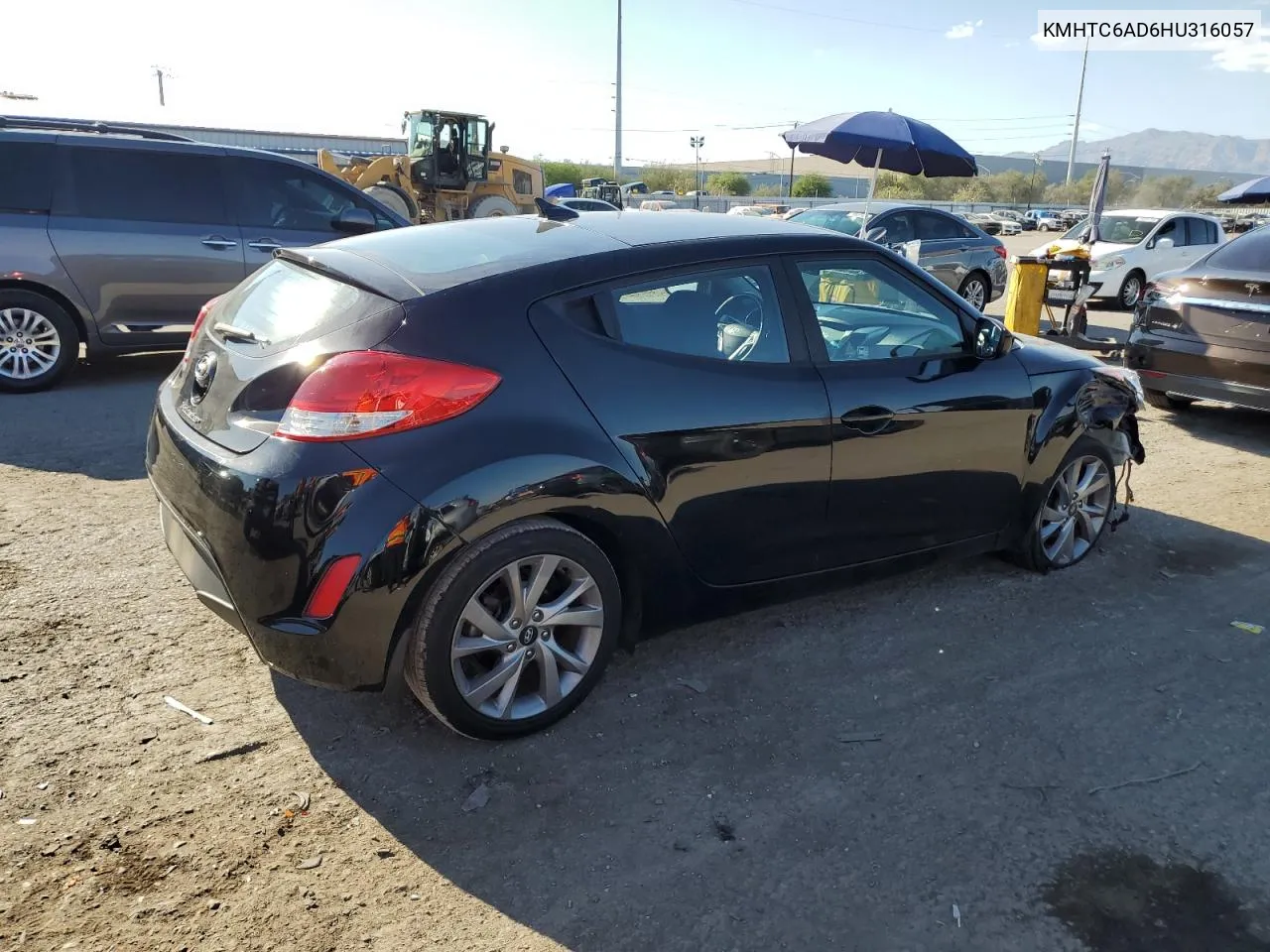 2017 Hyundai Veloster VIN: KMHTC6AD6HU316057 Lot: 70424574