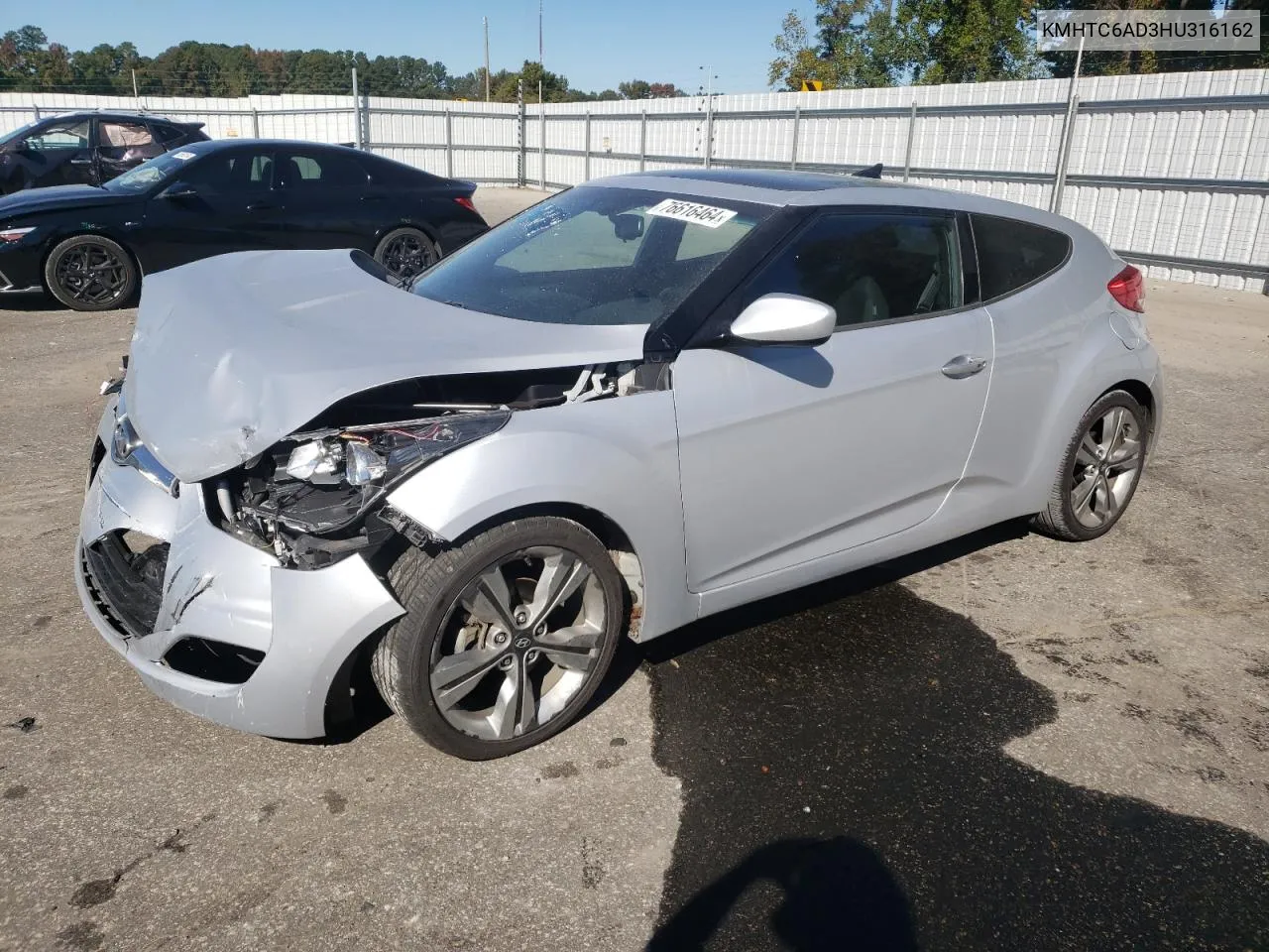 2017 Hyundai Veloster VIN: KMHTC6AD3HU316162 Lot: 76616464