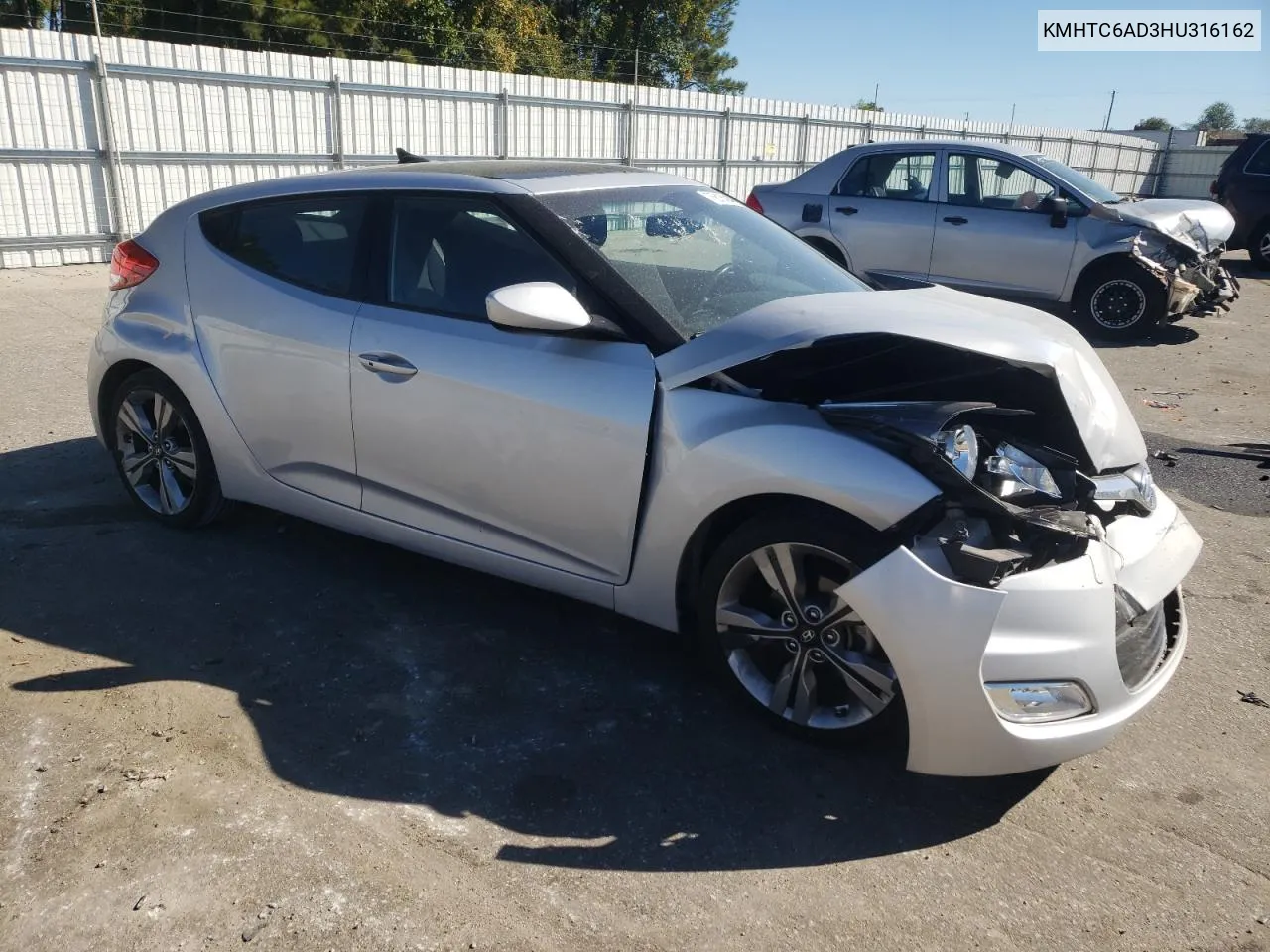 2017 Hyundai Veloster VIN: KMHTC6AD3HU316162 Lot: 76616464