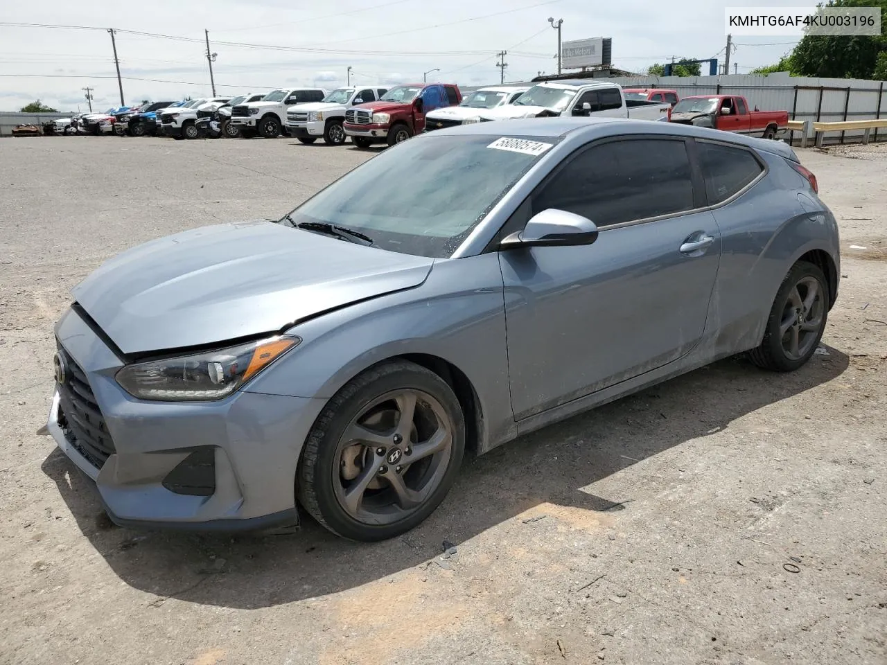 2019 Hyundai Veloster Base VIN: KMHTG6AF4KU003196 Lot: 58080574