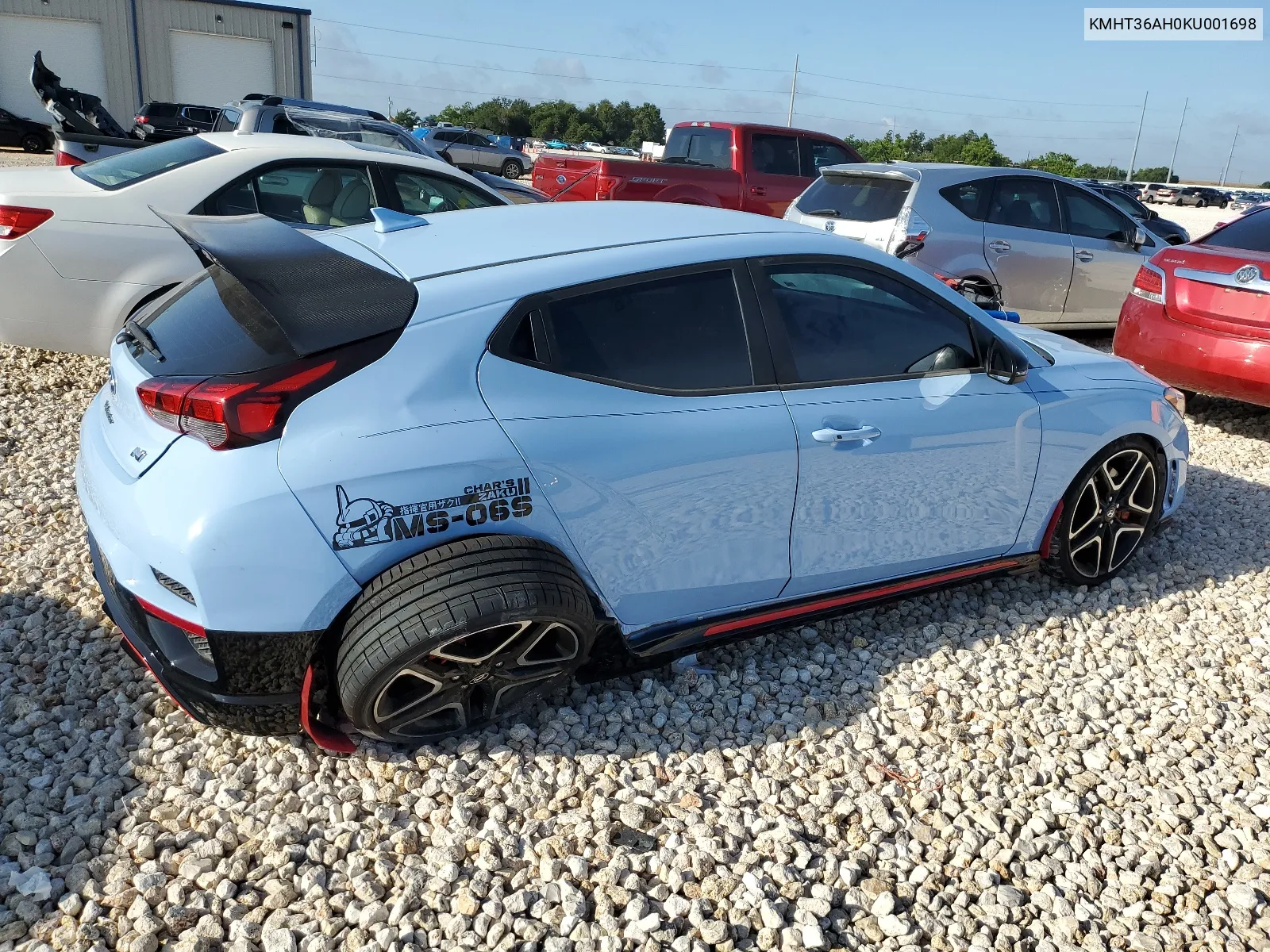 2019 Hyundai Veloster N VIN: KMHT36AH0KU001698 Lot: 63129924