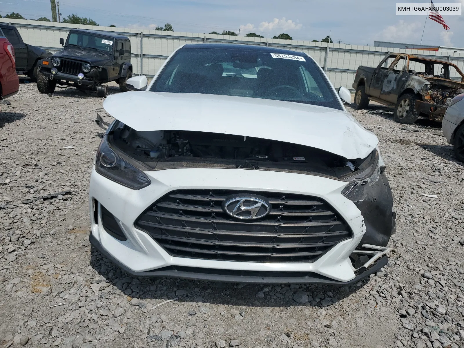 2019 Hyundai Veloster Base VIN: KMHTG6AFXKU003039 Lot: 65254234