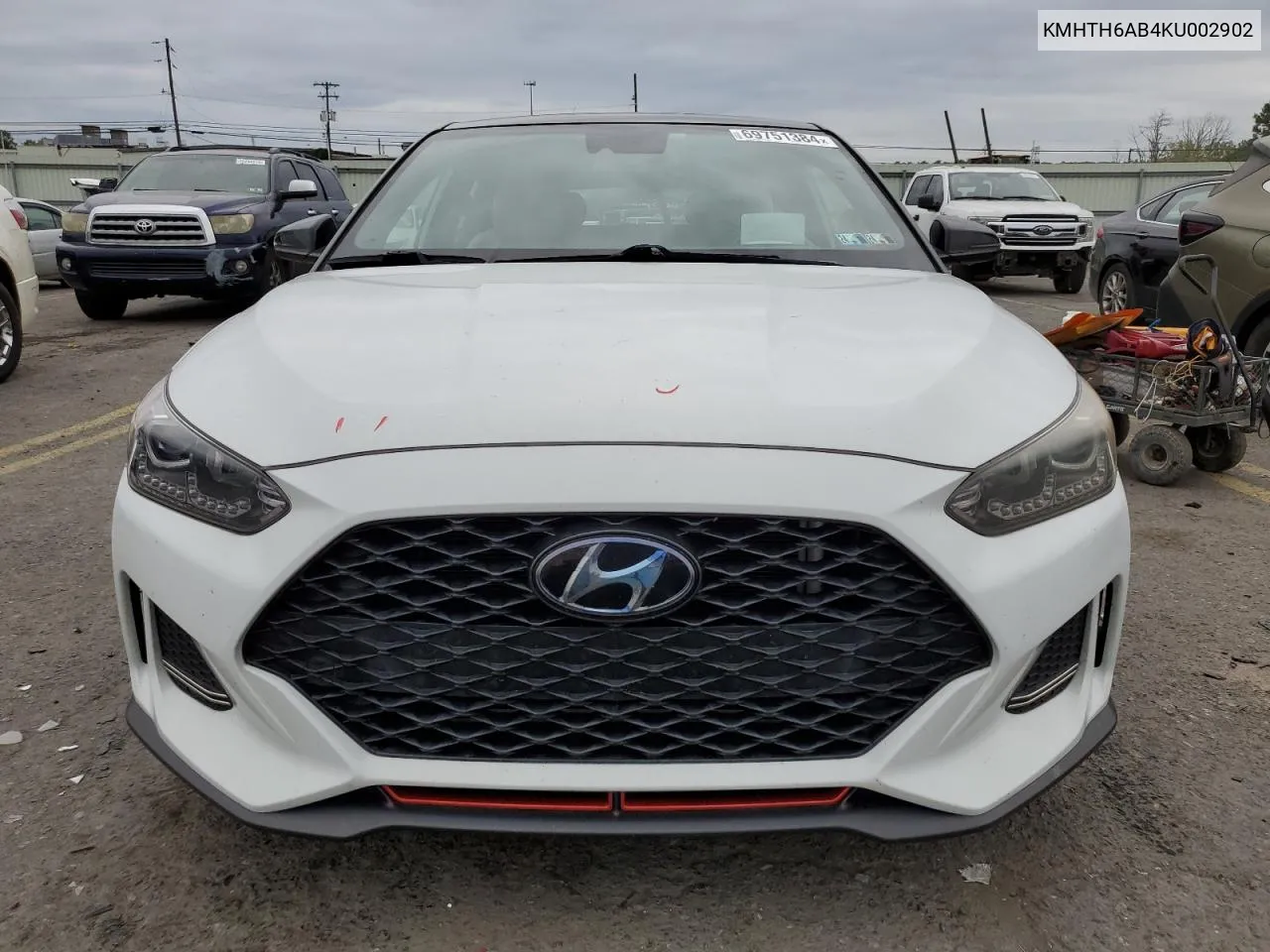 2019 Hyundai Veloster Turbo VIN: KMHTH6AB4KU002902 Lot: 69751384