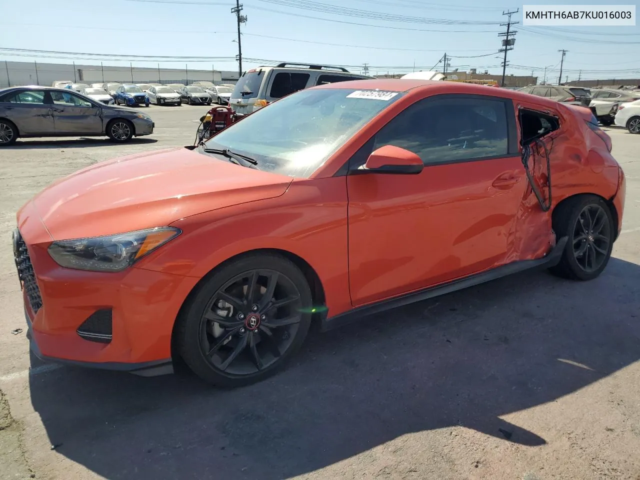 2019 Hyundai Veloster Turbo VIN: KMHTH6AB7KU016003 Lot: 70257984