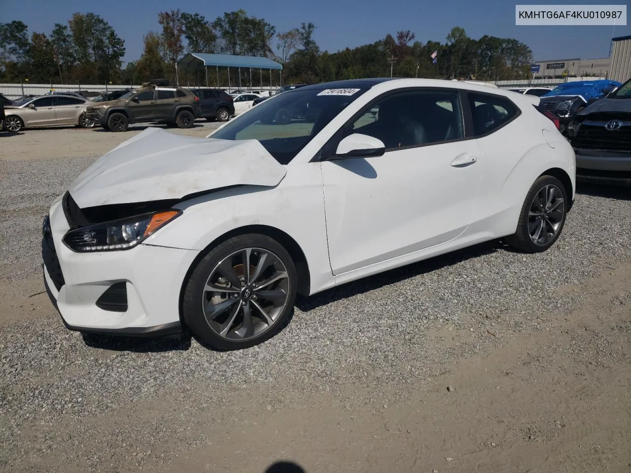 2019 Hyundai Veloster Base VIN: KMHTG6AF4KU010987 Lot: 73416504