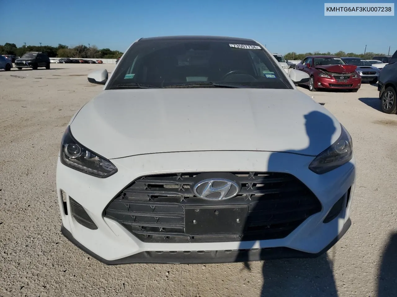 2019 Hyundai Veloster Base VIN: KMHTG6AF3KU007238 Lot: 73507734