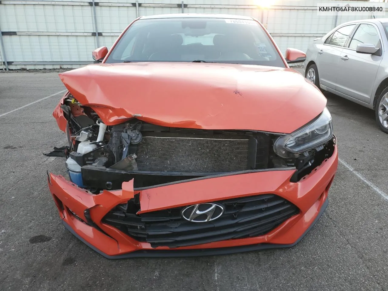 2019 Hyundai Veloster Base VIN: KMHTG6AF8KU008840 Lot: 78604104