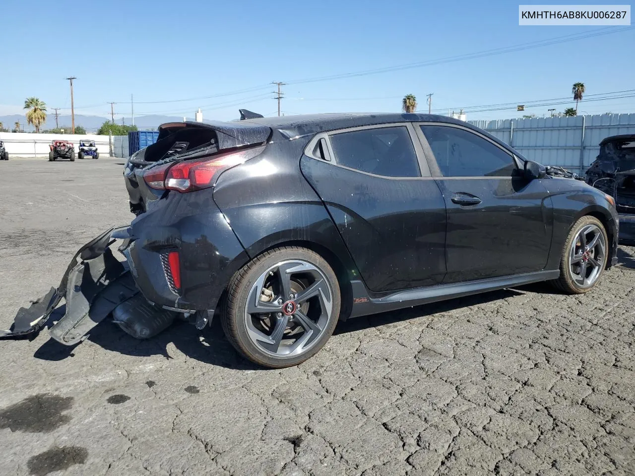 2019 Hyundai Veloster Turbo VIN: KMHTH6AB8KU006287 Lot: 79017114