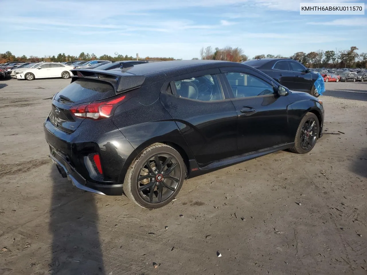 2019 Hyundai Veloster Turbo VIN: KMHTH6AB6KU011570 Lot: 79187734