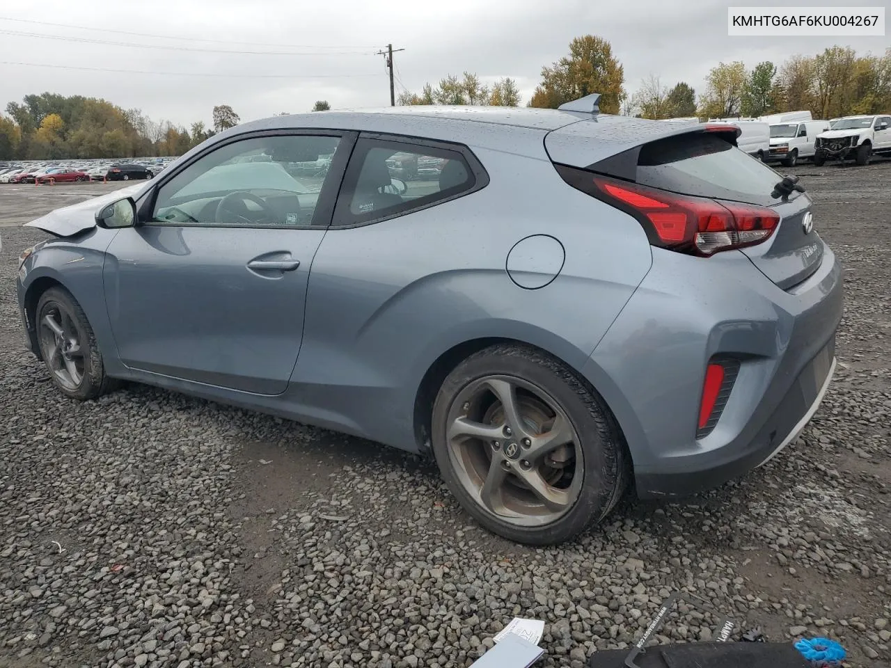 2019 Hyundai Veloster Base VIN: KMHTG6AF6KU004267 Lot: 79312134