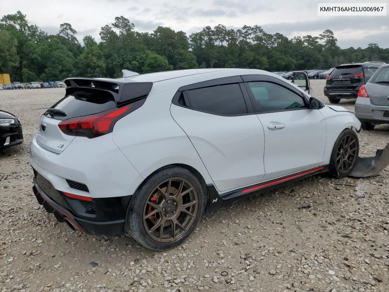 2020 Hyundai Veloster N VIN: KMHT36AH2LU006967 Lot: 55476284