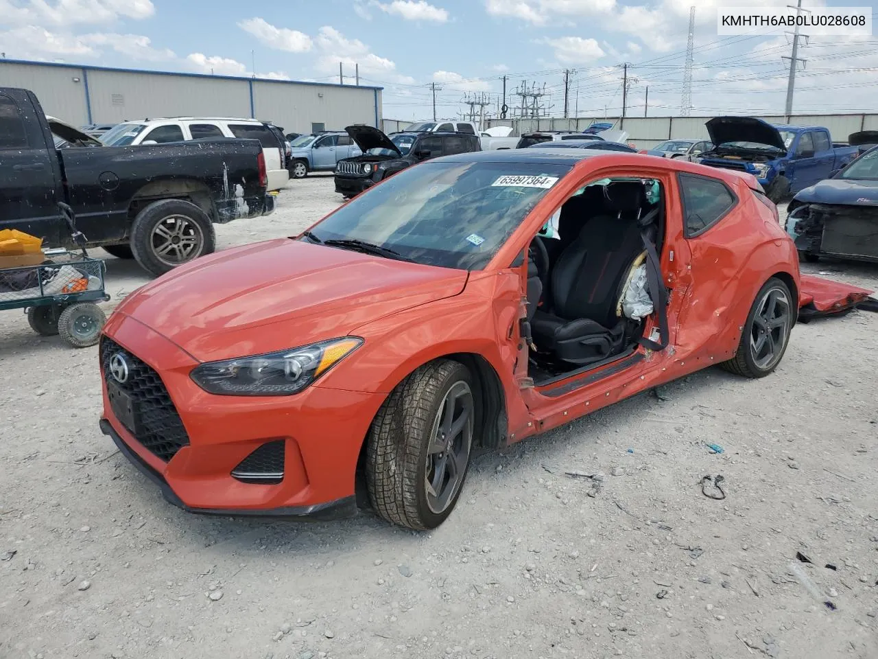 2020 Hyundai Veloster Turbo VIN: KMHTH6AB0LU028608 Lot: 65997364