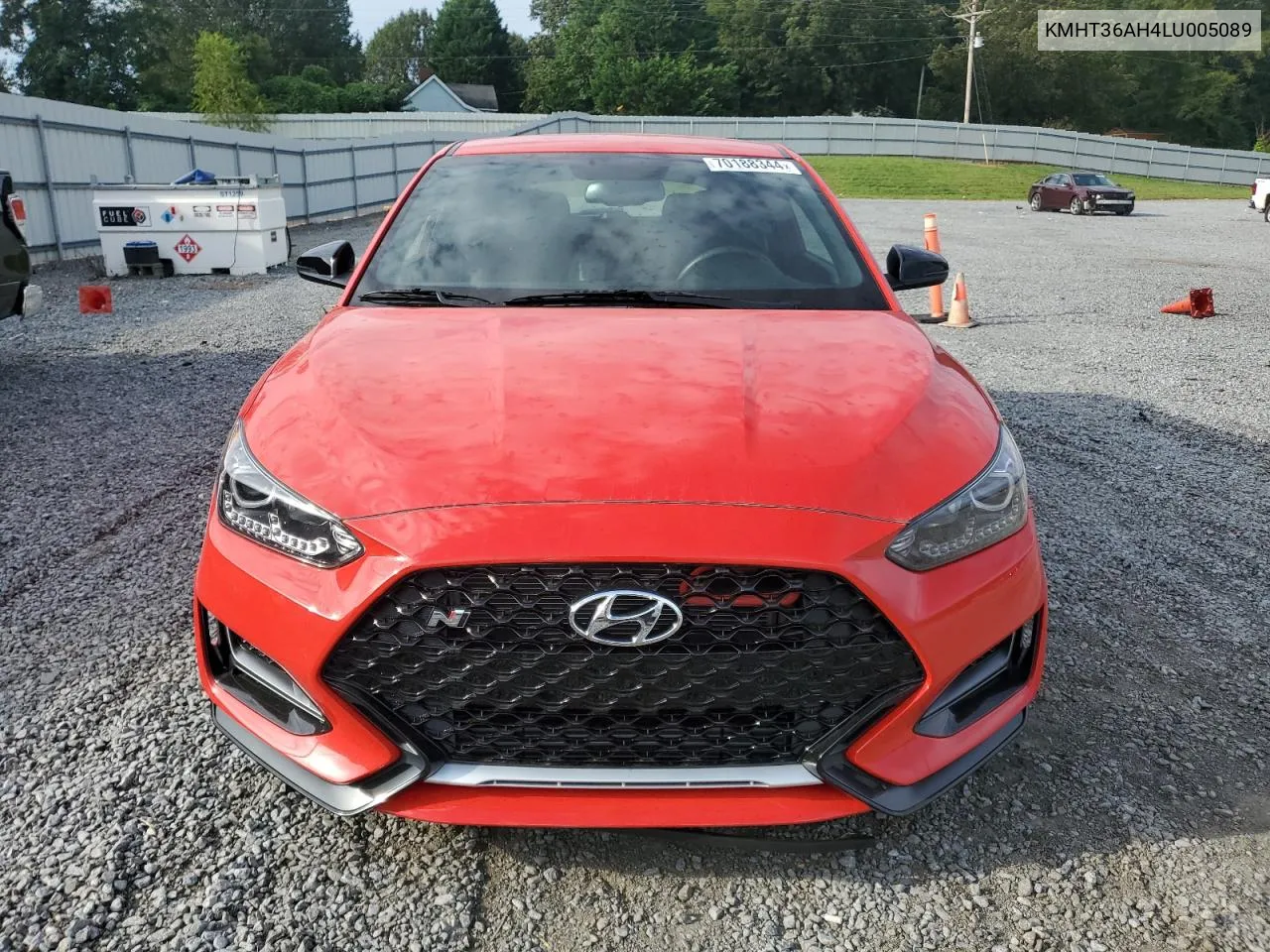 2020 Hyundai Veloster N VIN: KMHT36AH4LU005089 Lot: 70188344