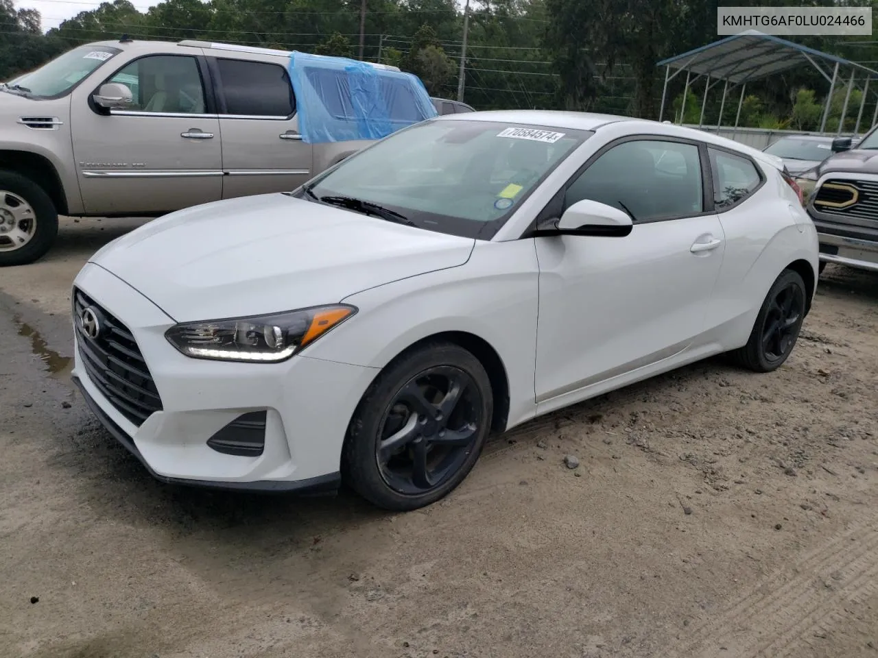 2020 Hyundai Veloster Base VIN: KMHTG6AF0LU024466 Lot: 70584574