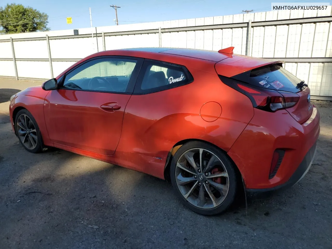 2020 Hyundai Veloster Base VIN: KMHTG6AFXLU029657 Lot: 73000104