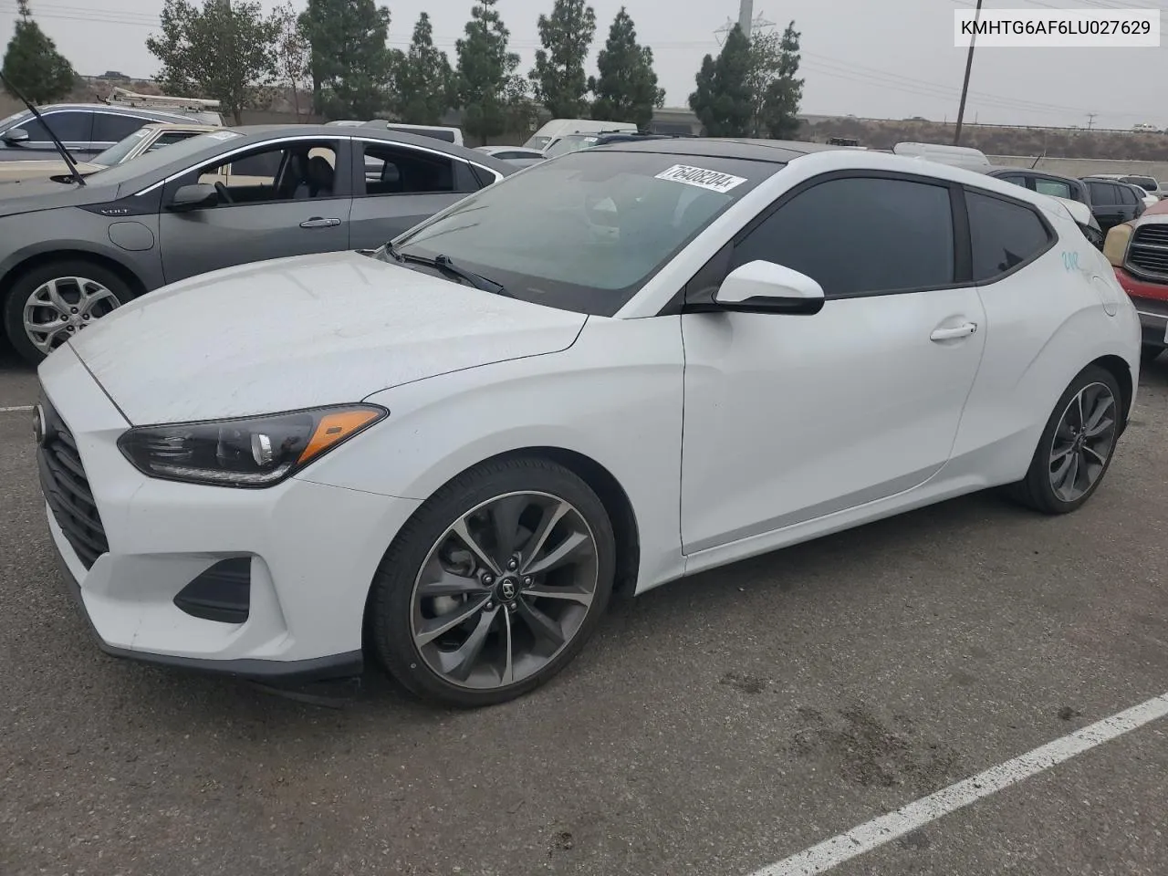 2020 Hyundai Veloster Base VIN: KMHTG6AF6LU027629 Lot: 76408204