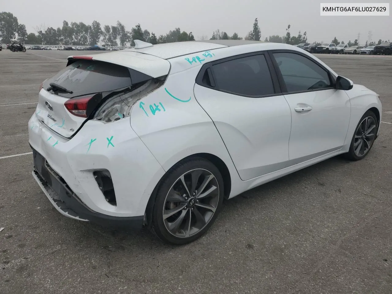 2020 Hyundai Veloster Base VIN: KMHTG6AF6LU027629 Lot: 76408204