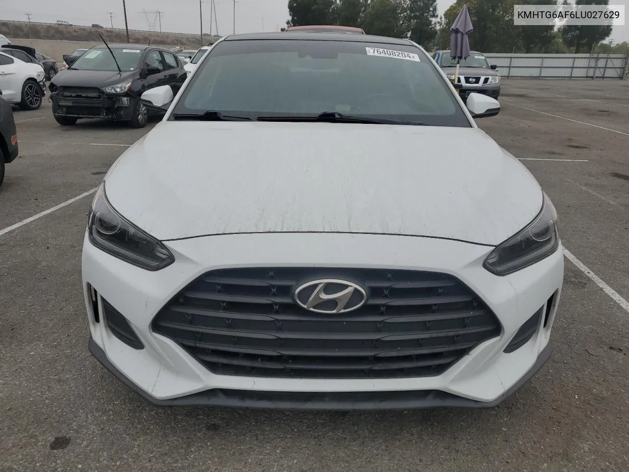 2020 Hyundai Veloster Base VIN: KMHTG6AF6LU027629 Lot: 76408204