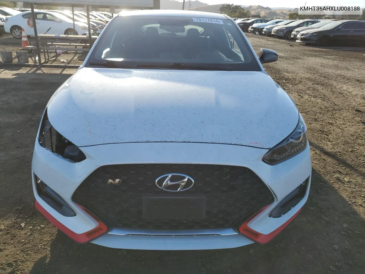 2020 Hyundai Veloster N VIN: KMHT36AHXLU008188 Lot: 78117814