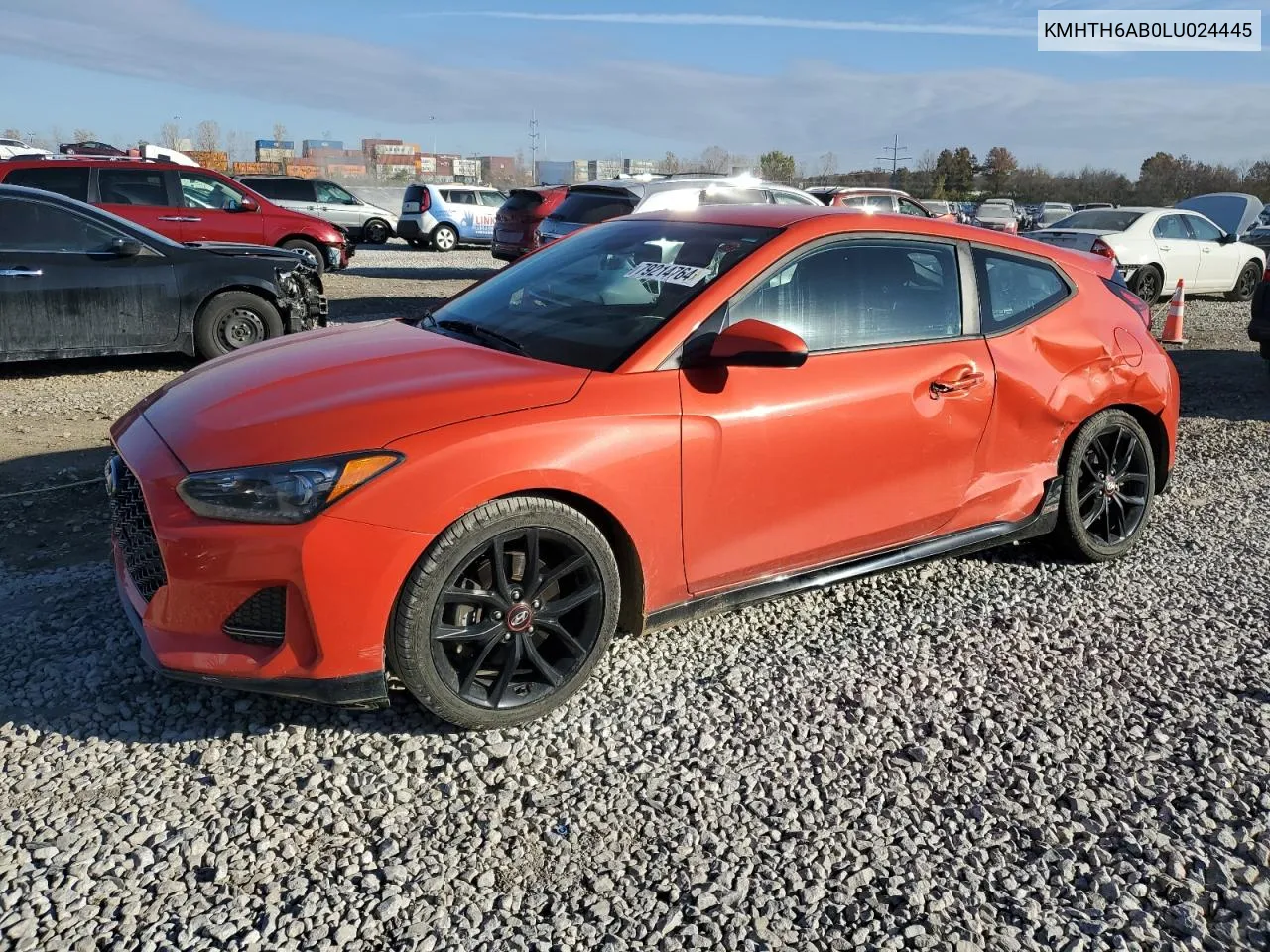 2020 Hyundai Veloster Turbo VIN: KMHTH6AB0LU024445 Lot: 79214764