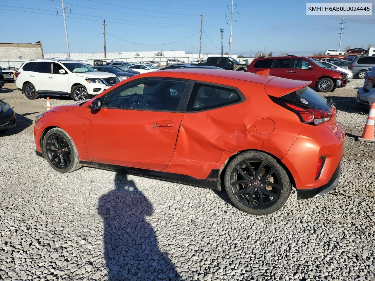 2020 Hyundai Veloster Turbo VIN: KMHTH6AB0LU024445 Lot: 79214764