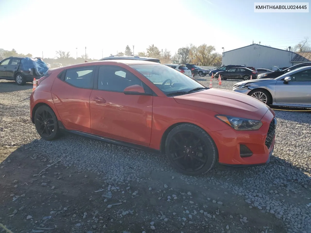 2020 Hyundai Veloster Turbo VIN: KMHTH6AB0LU024445 Lot: 79214764