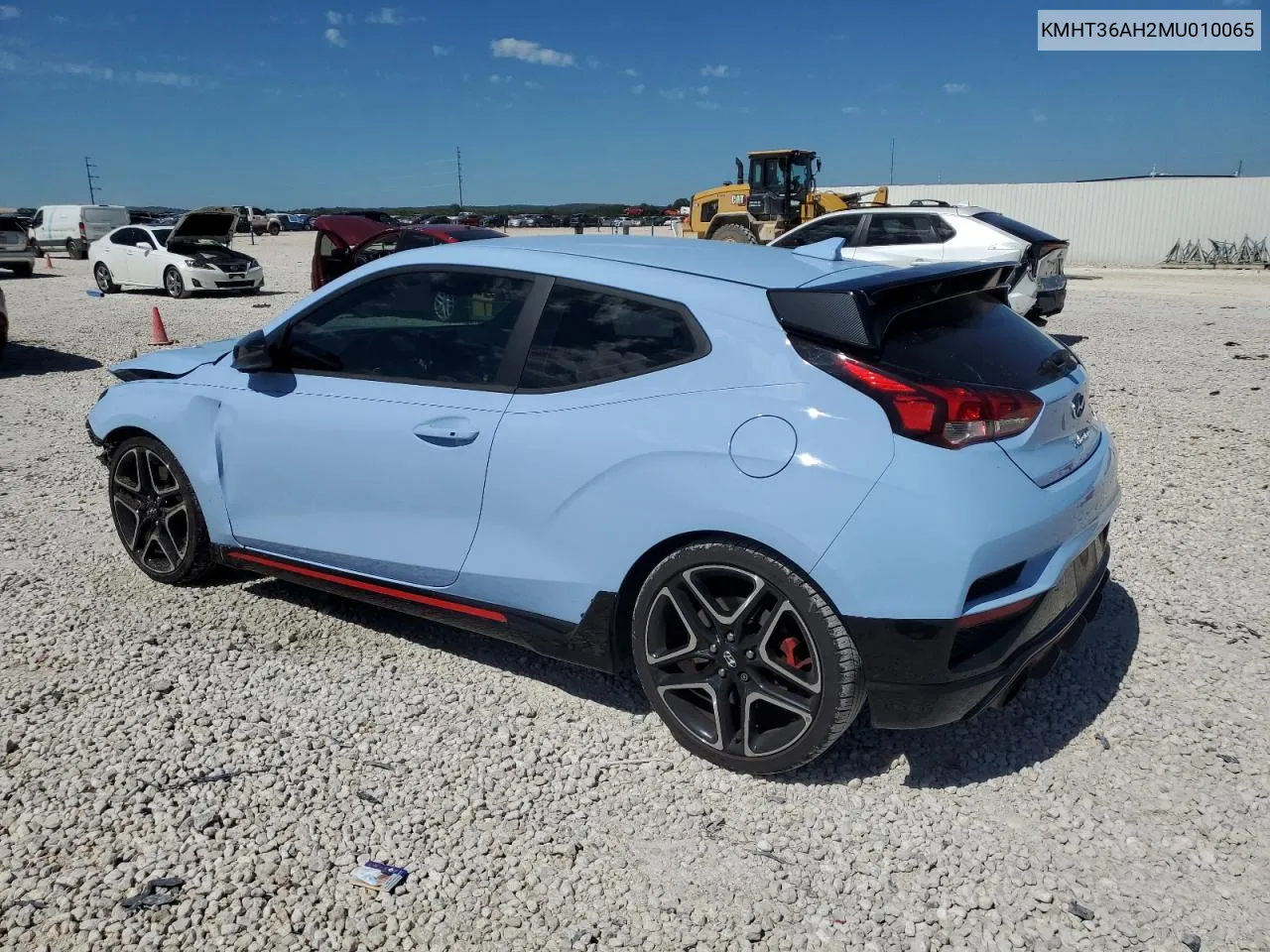 2021 Hyundai Veloster N VIN: KMHT36AH2MU010065 Lot: 70975064