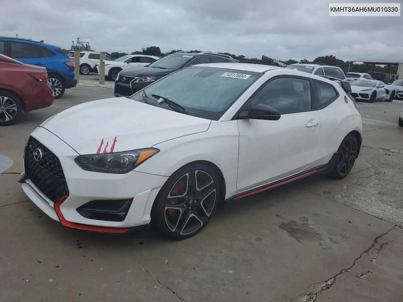 2021 Hyundai Veloster N VIN: KMHT36AH6MU010330 Lot: 74517604