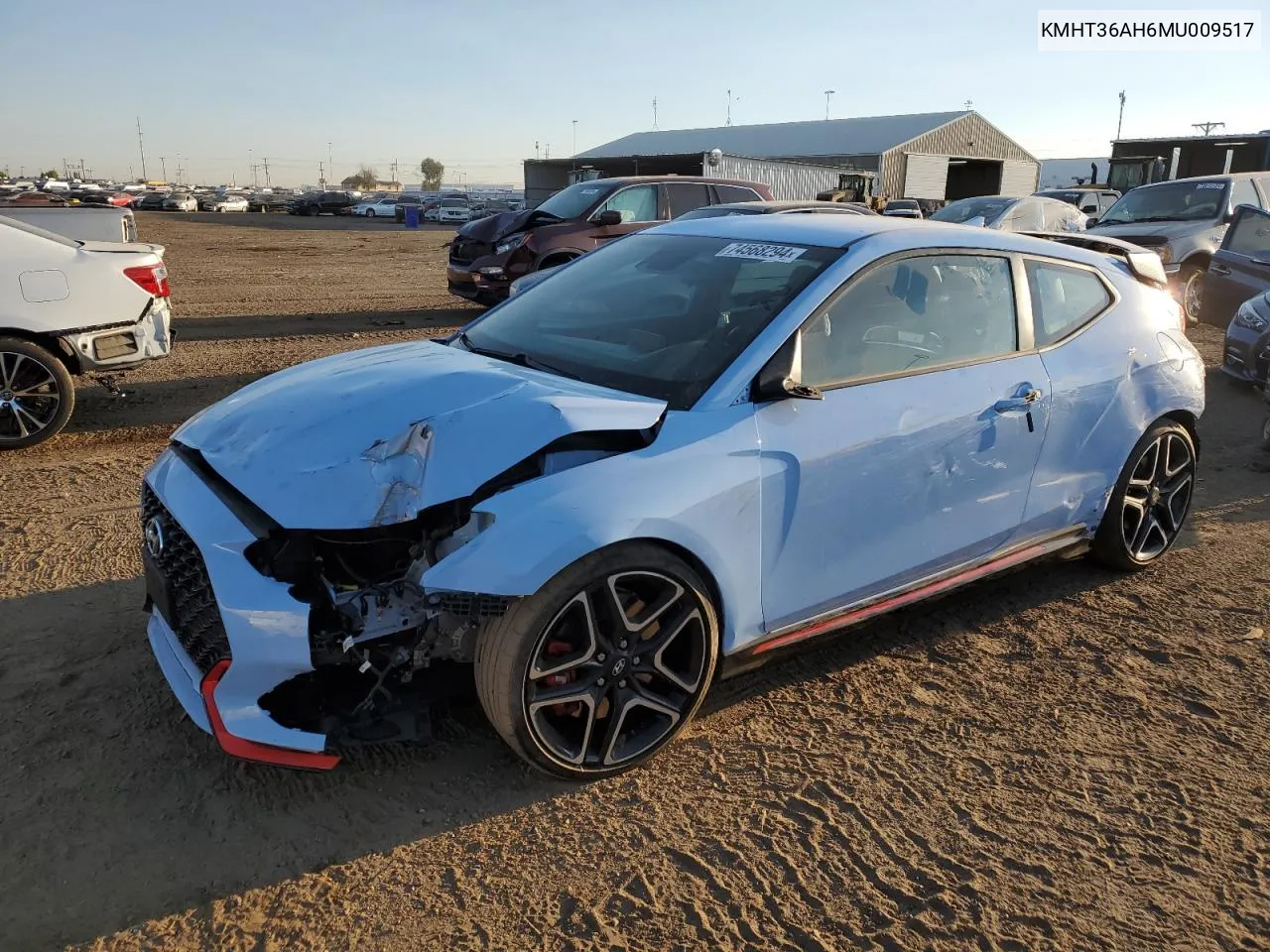 2021 Hyundai Veloster N VIN: KMHT36AH6MU009517 Lot: 74568294