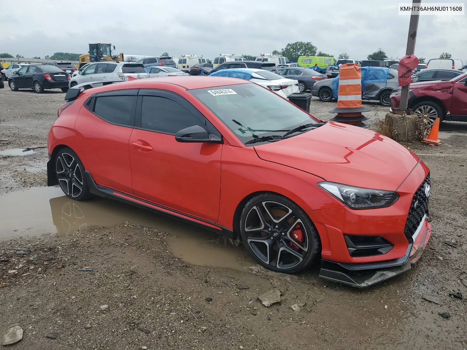 2022 Hyundai Veloster N VIN: KMHT36AH6NU011608 Lot: 64845314