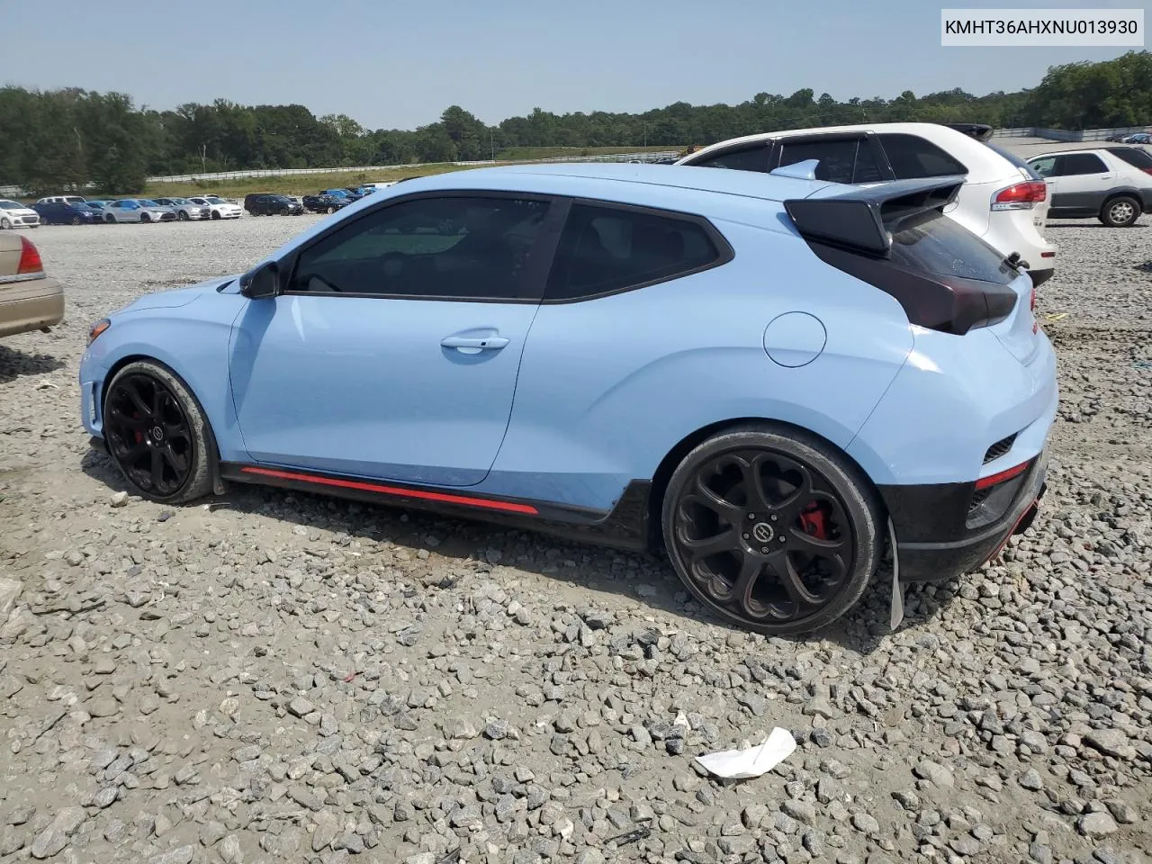 2022 Hyundai Veloster N VIN: KMHT36AHXNU013930 Lot: 70029554