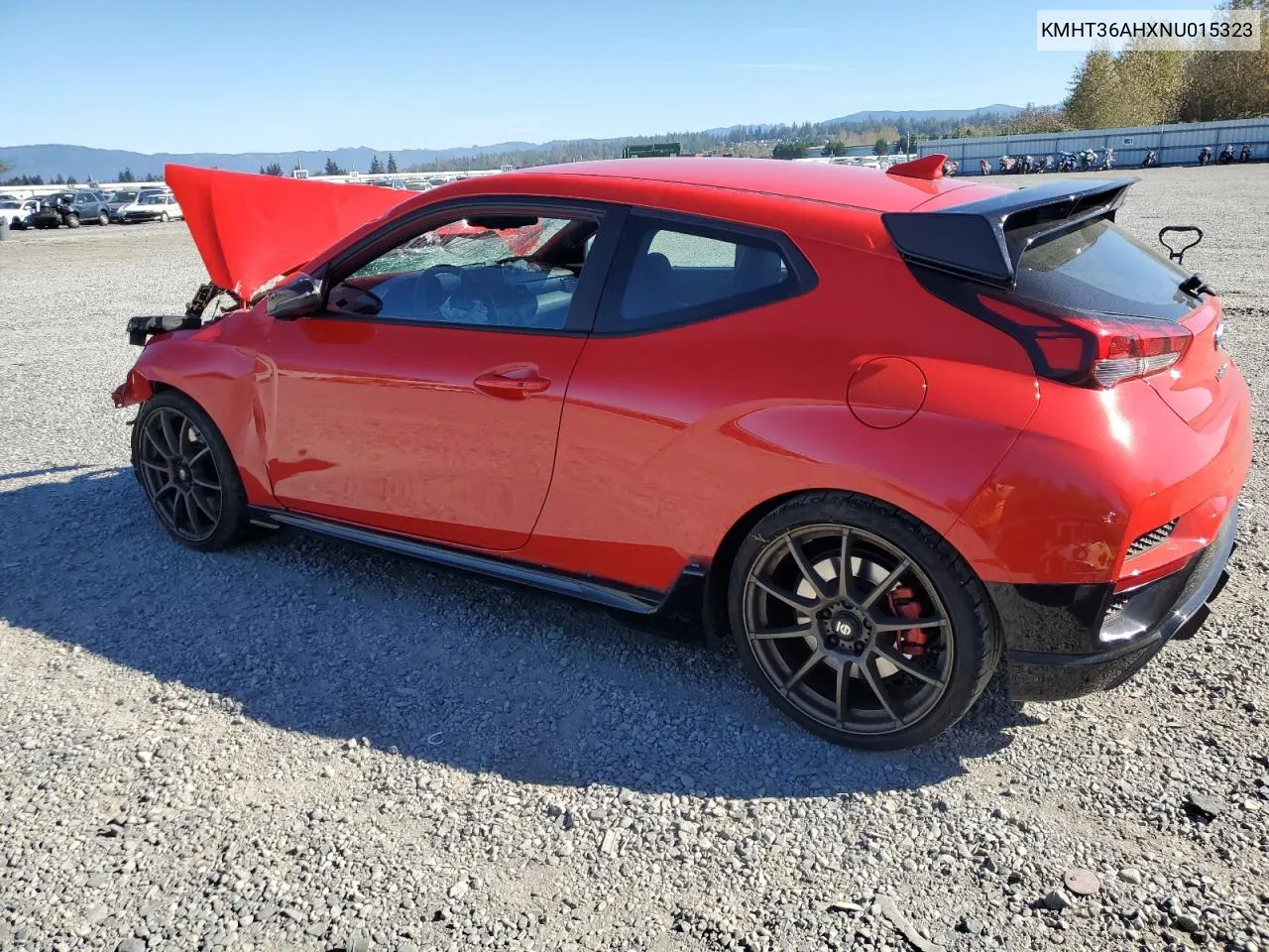 2022 Hyundai Veloster N VIN: KMHT36AHXNU015323 Lot: 72847014