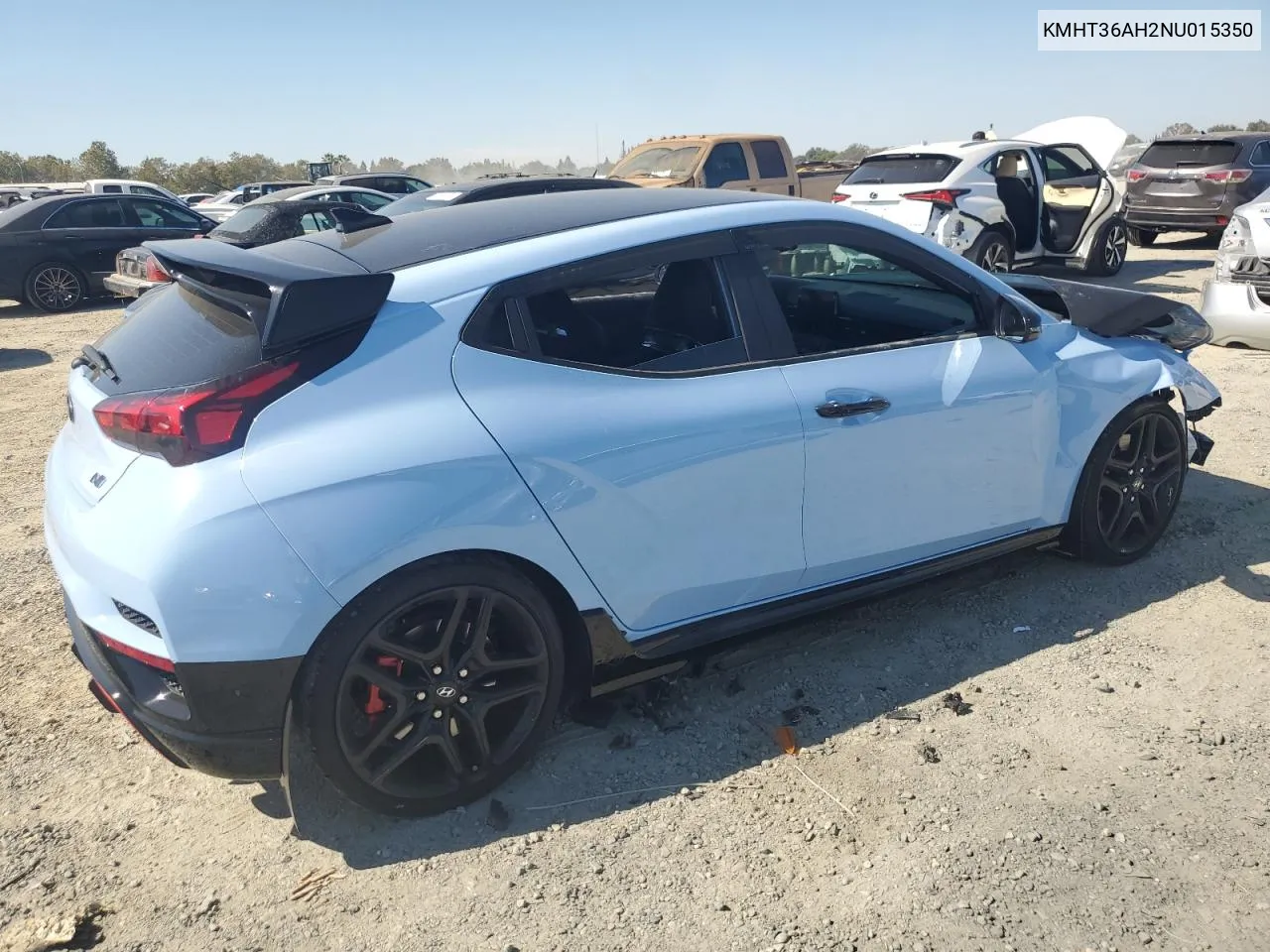 2022 Hyundai Veloster N VIN: KMHT36AH2NU015350 Lot: 73527124