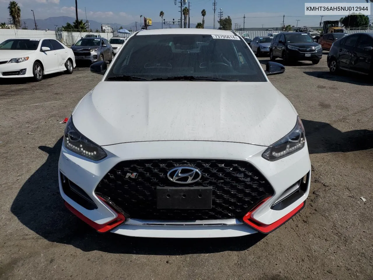 2022 Hyundai Veloster N VIN: KMHT36AH5NU012944 Lot: 73705614