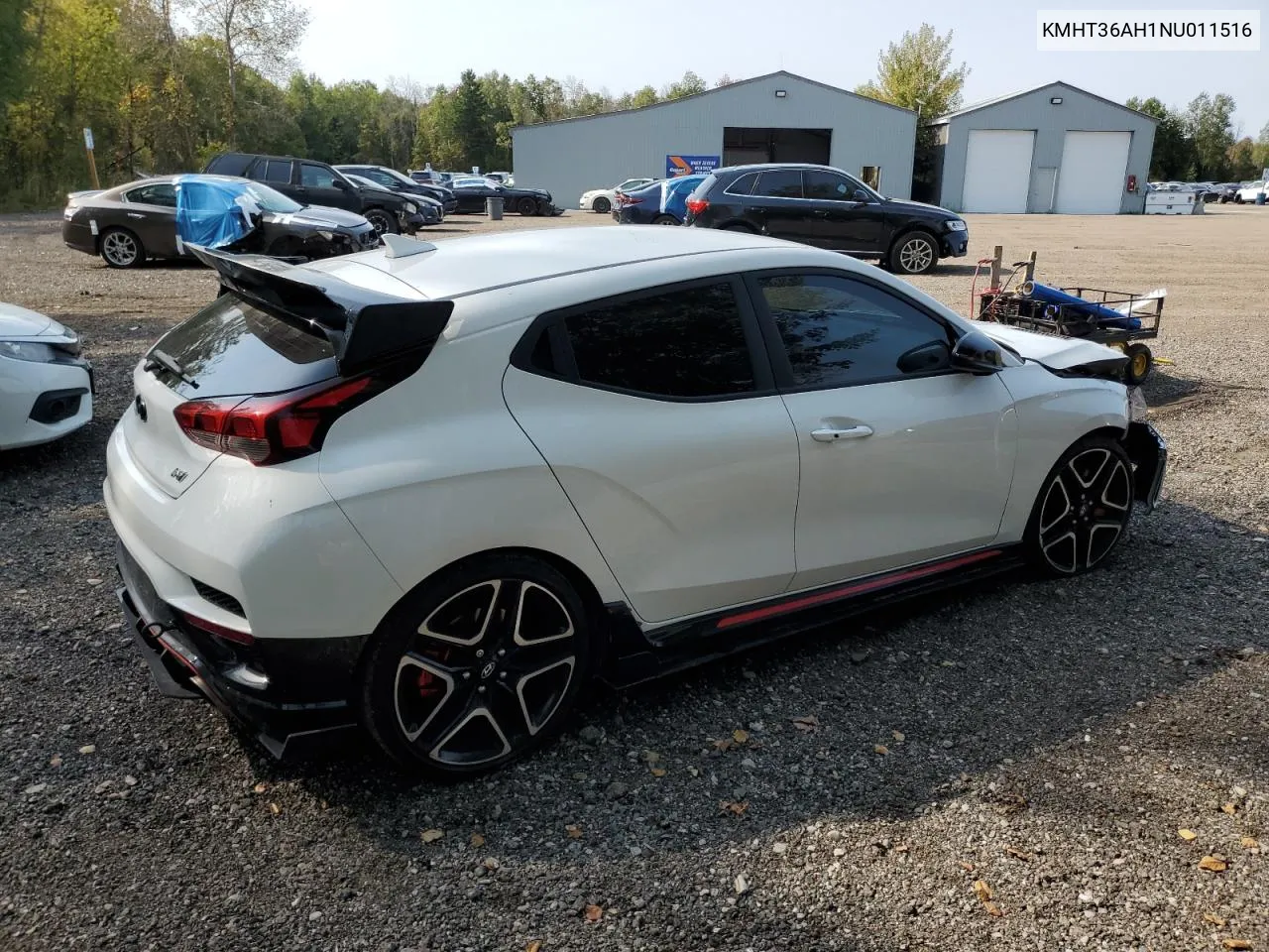 2022 Hyundai Veloster N VIN: KMHT36AH1NU011516 Lot: 74072874