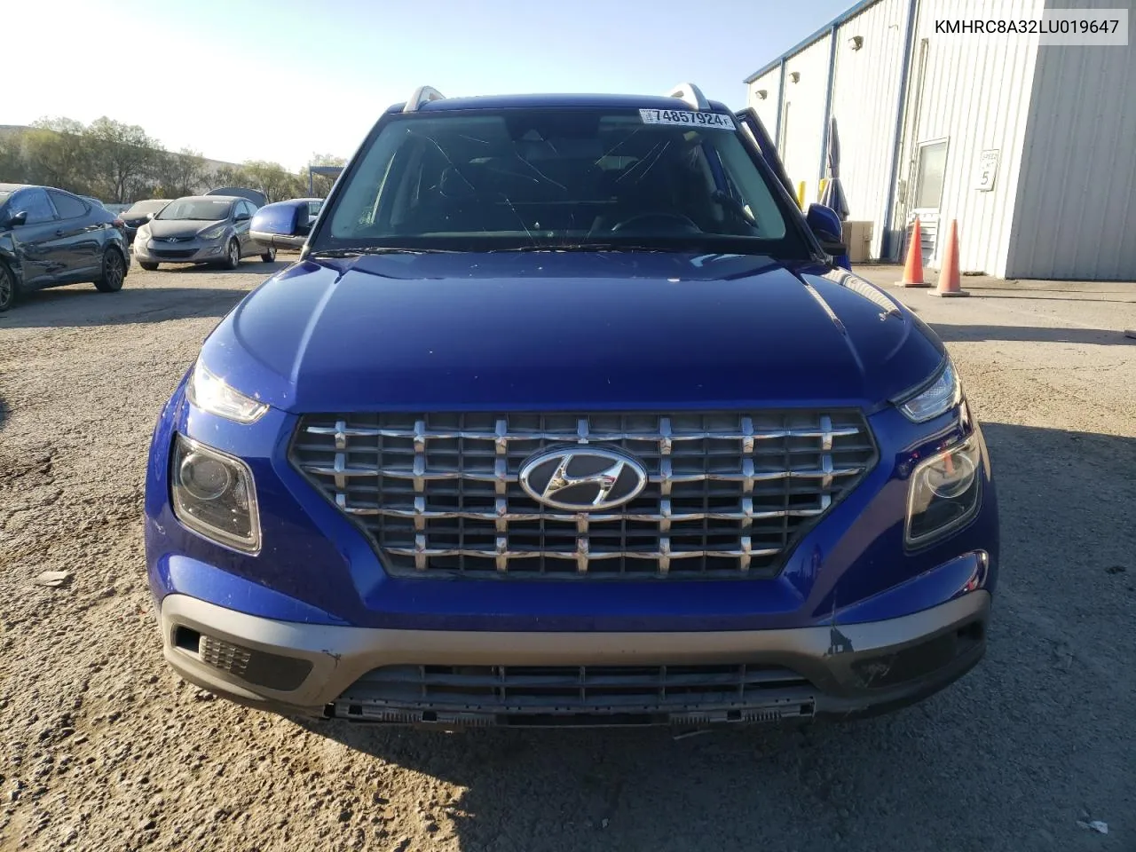 2020 Hyundai Venue Sel VIN: KMHRC8A32LU019647 Lot: 74857924