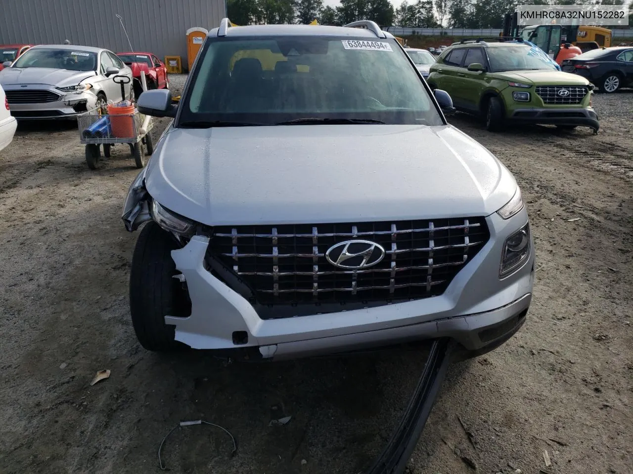 2022 Hyundai Venue Sel VIN: KMHRC8A32NU152282 Lot: 63844494