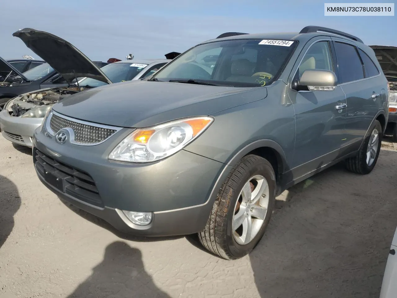 2008 Hyundai Veracruz Gls VIN: KM8NU73C78U038110 Lot: 74551294