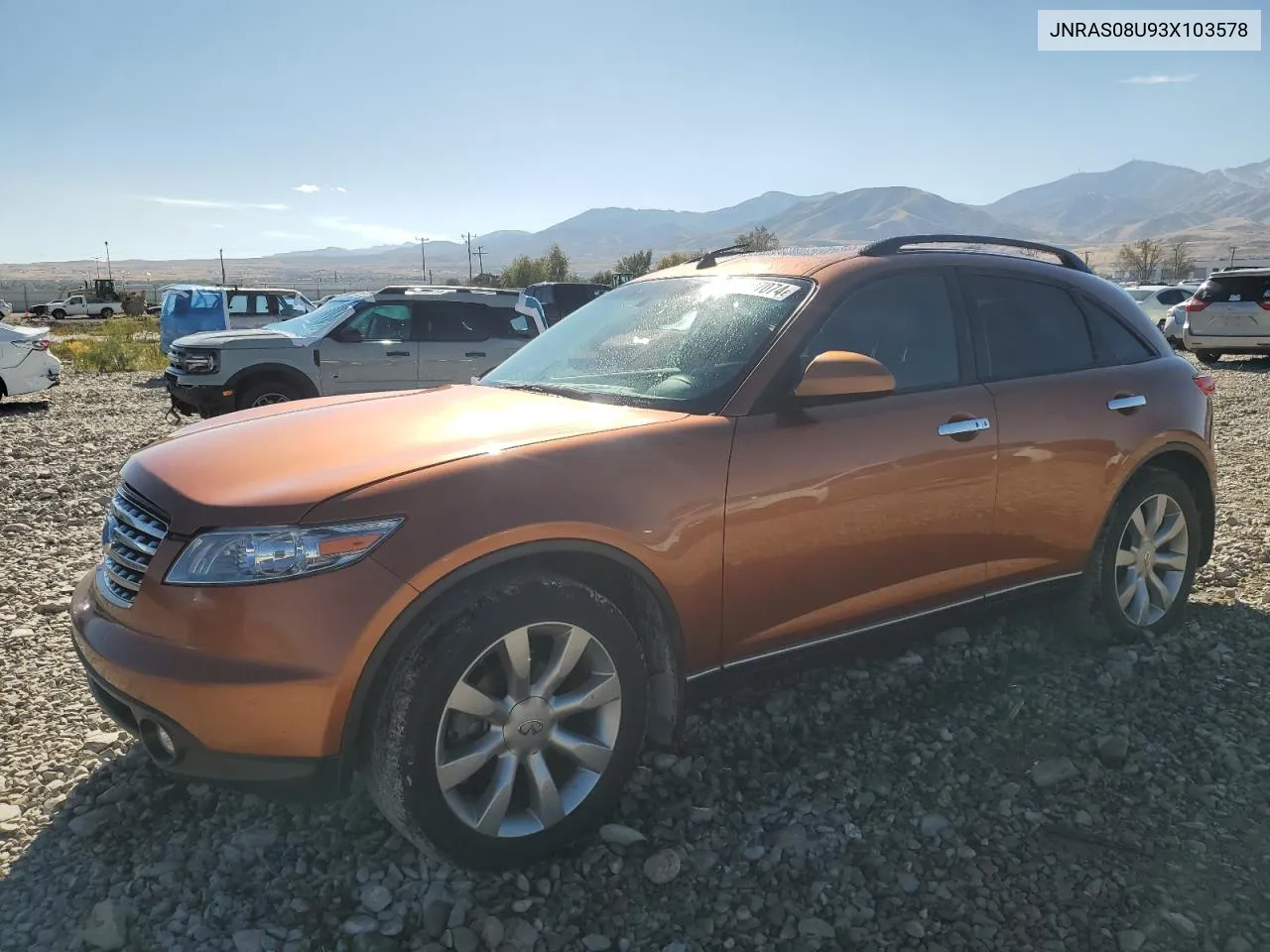 2003 Infiniti Fx35 VIN: JNRAS08U93X103578 Lot: 76697074