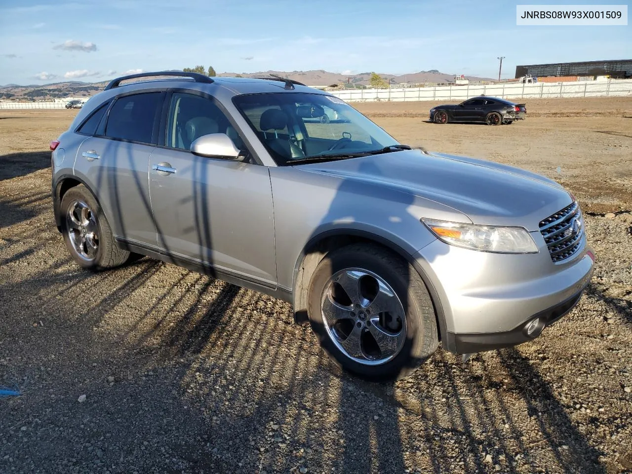 2003 Infiniti Fx45 VIN: JNRBS08W93X001509 Lot: 80476184