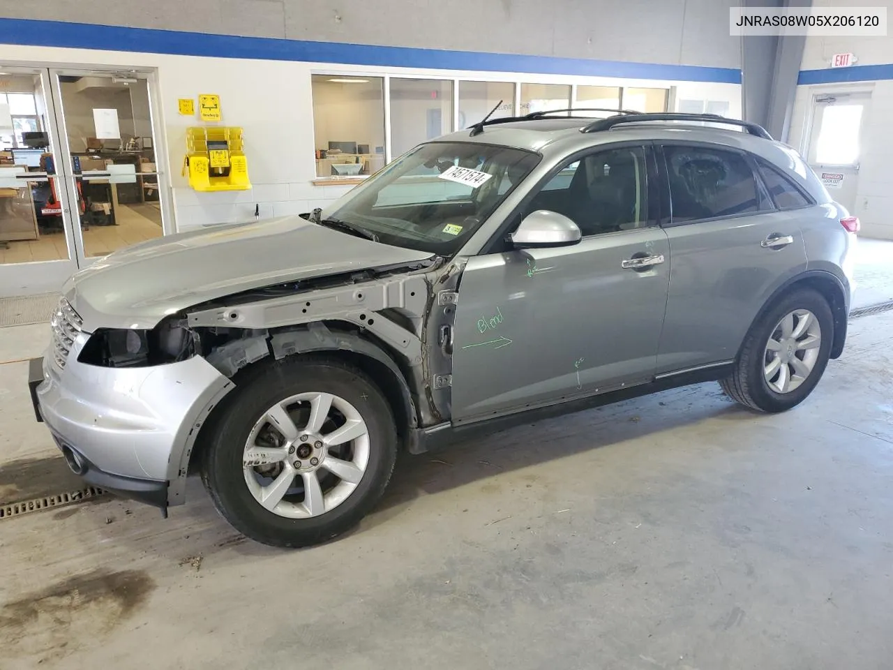 2005 Infiniti Fx35 VIN: JNRAS08W05X206120 Lot: 74571574