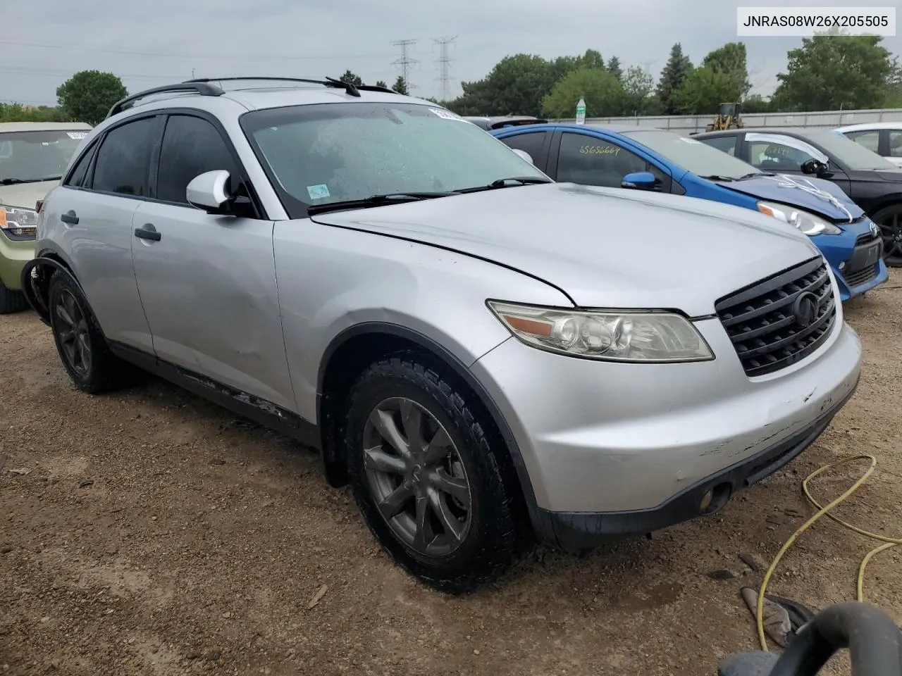 2006 Infiniti Fx35 VIN: JNRAS08W26X205505 Lot: 55670074