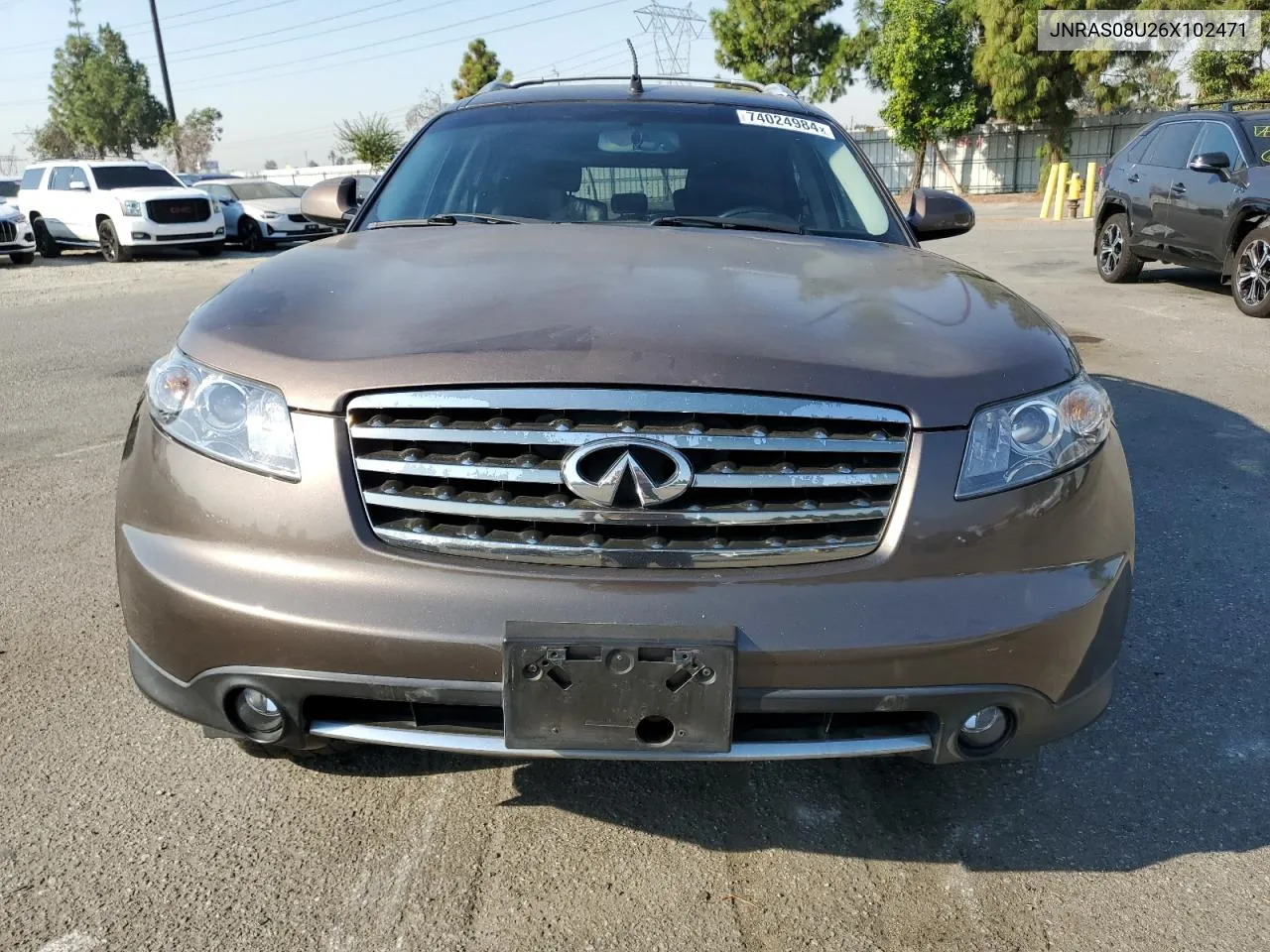 2006 Infiniti Fx35 VIN: JNRAS08U26X102471 Lot: 74024984