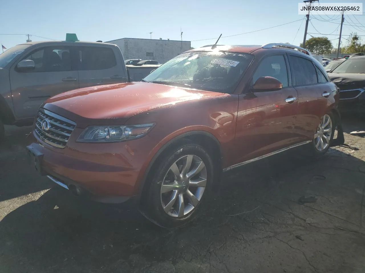 2006 Infiniti Fx35 VIN: JNRAS08WX6X205462 Lot: 75067994