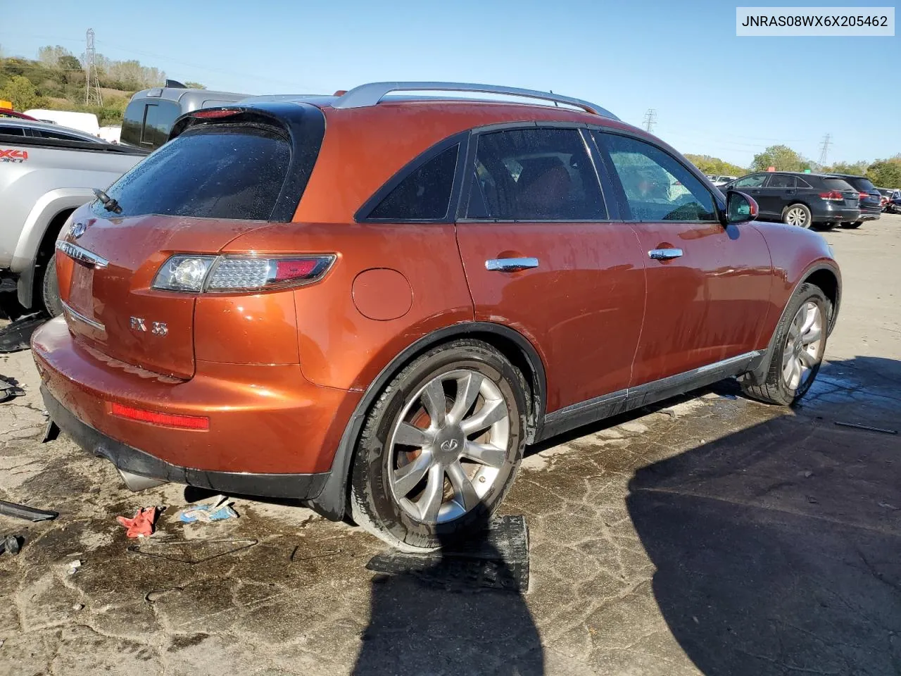 2006 Infiniti Fx35 VIN: JNRAS08WX6X205462 Lot: 75067994