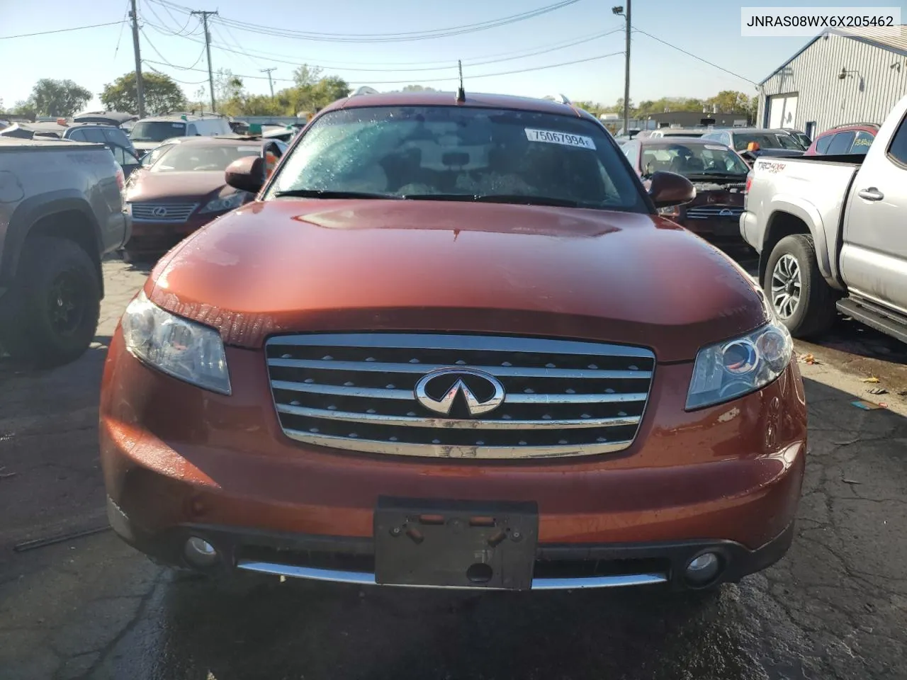 2006 Infiniti Fx35 VIN: JNRAS08WX6X205462 Lot: 75067994