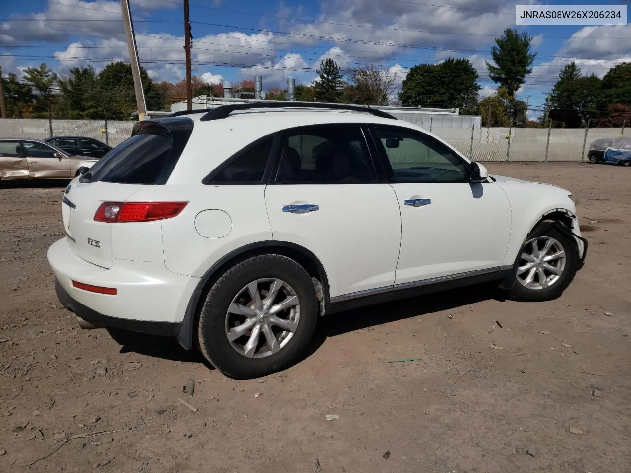 2006 Infiniti Fx35 VIN: JNRAS08W26X206234 Lot: 76210074