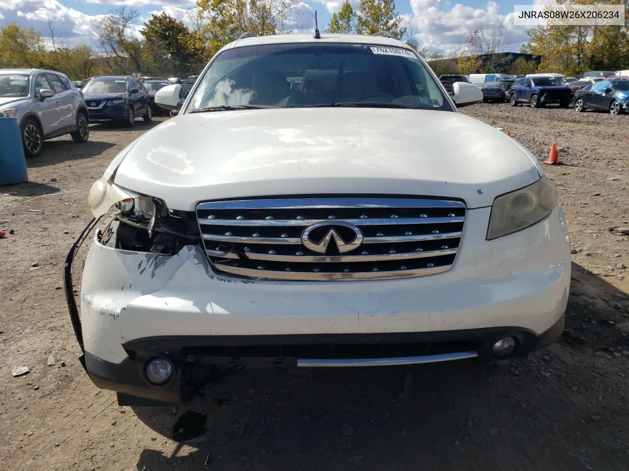 2006 Infiniti Fx35 VIN: JNRAS08W26X206234 Lot: 76210074